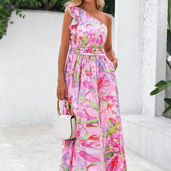 Pink Casual Women's Floral Maxi Dress - Picture 3 of 5